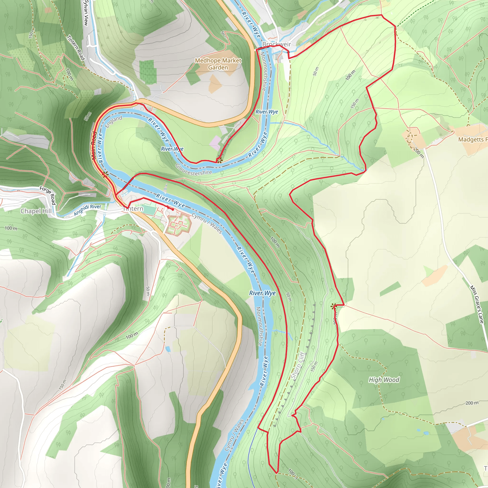 Tintern Abbey Loop mobile static map