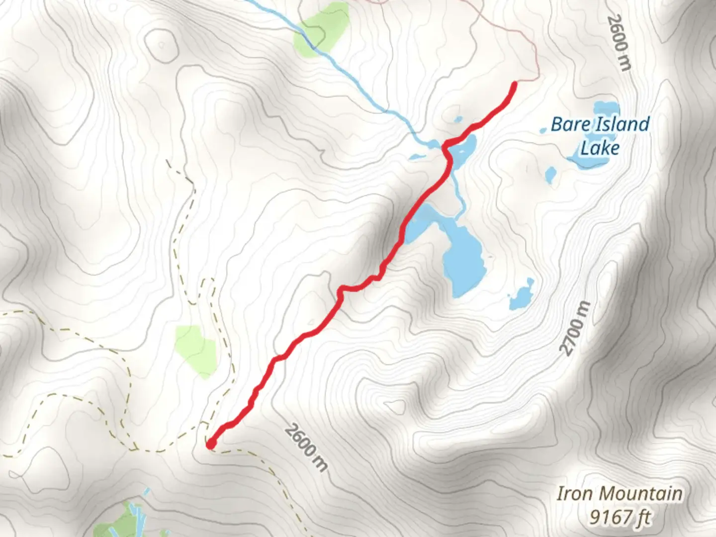An image depicting the trail Iron Lakes Trail and its surrounding area.