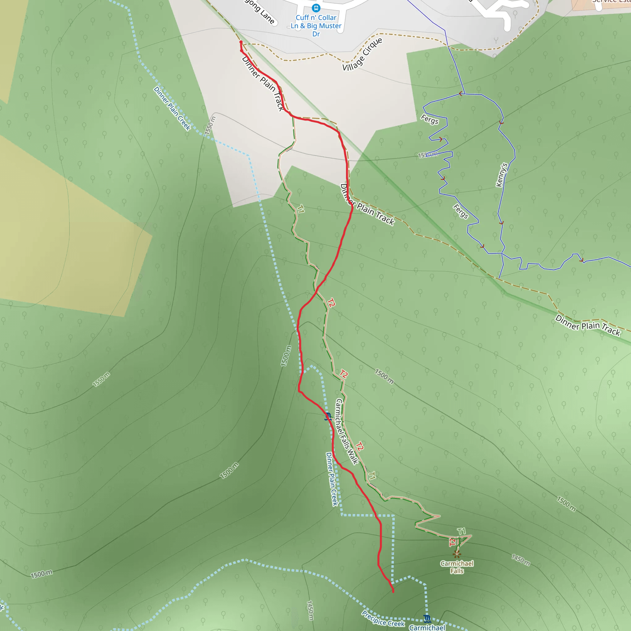 Carmichael Falls Walk mobile static map