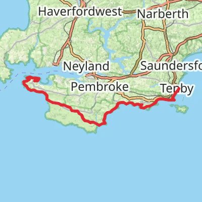 Pembrokeshire Coast Path 6-Day Gentle Tour (Hillwalk Tours) mobile static map