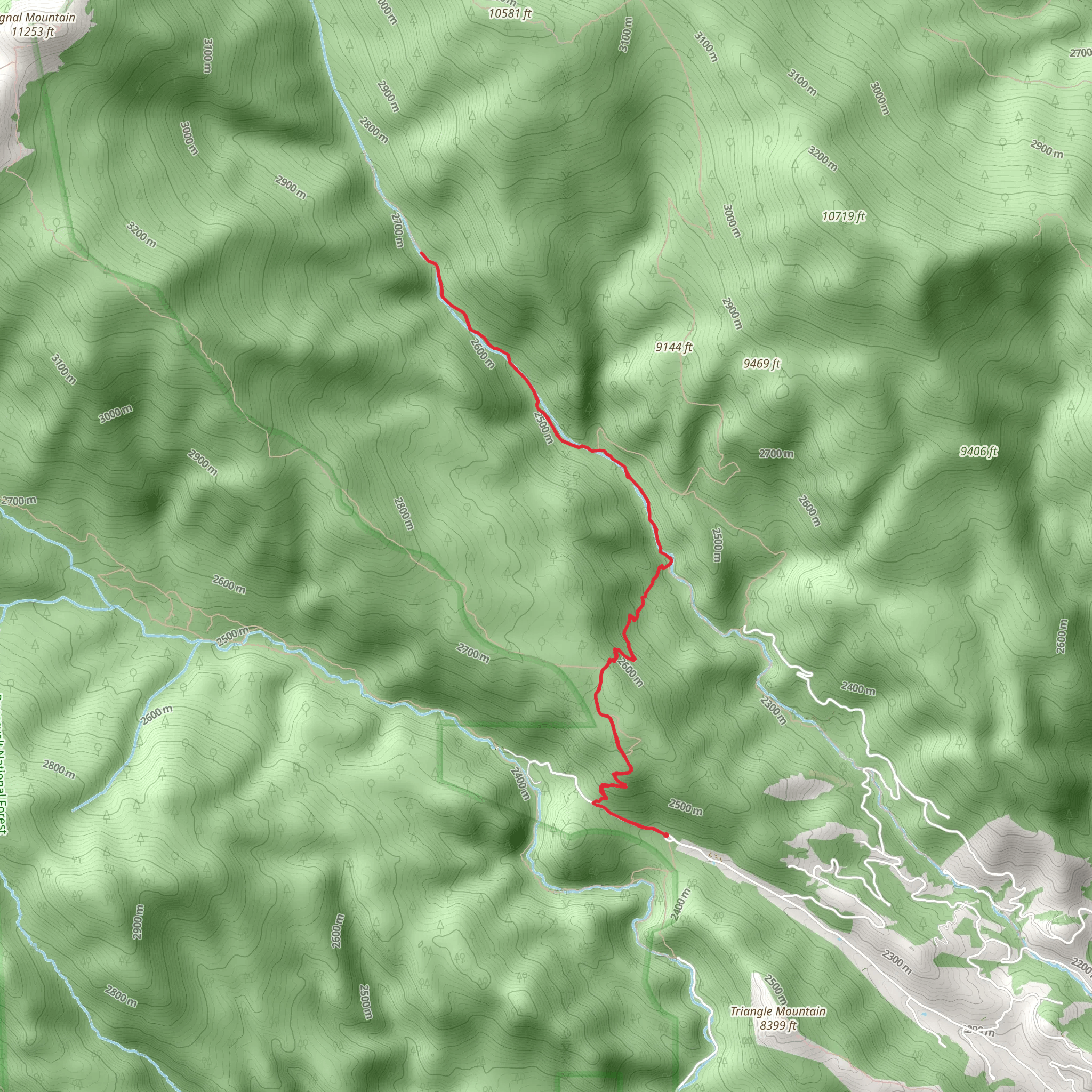 Bulwark Ridge and Miller Fork Trail mobile static map