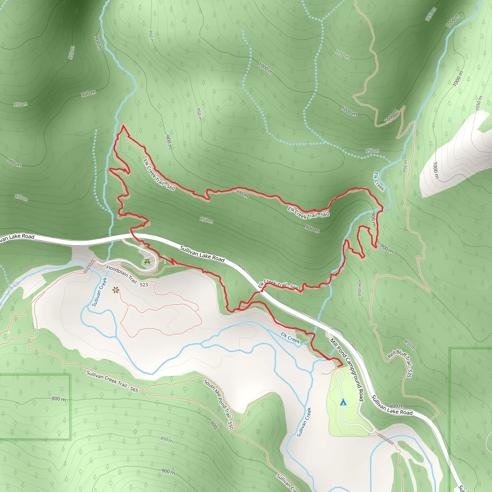 Elk Creek Trail mobile static map