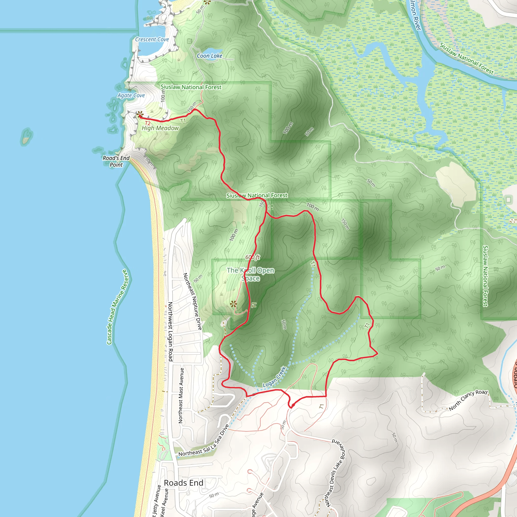 God's Thumb and Logan Creek Loop mobile static map