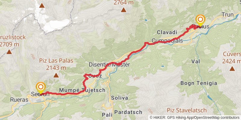 Camino Müstair-Geneva via Interlaken stage 15 Map