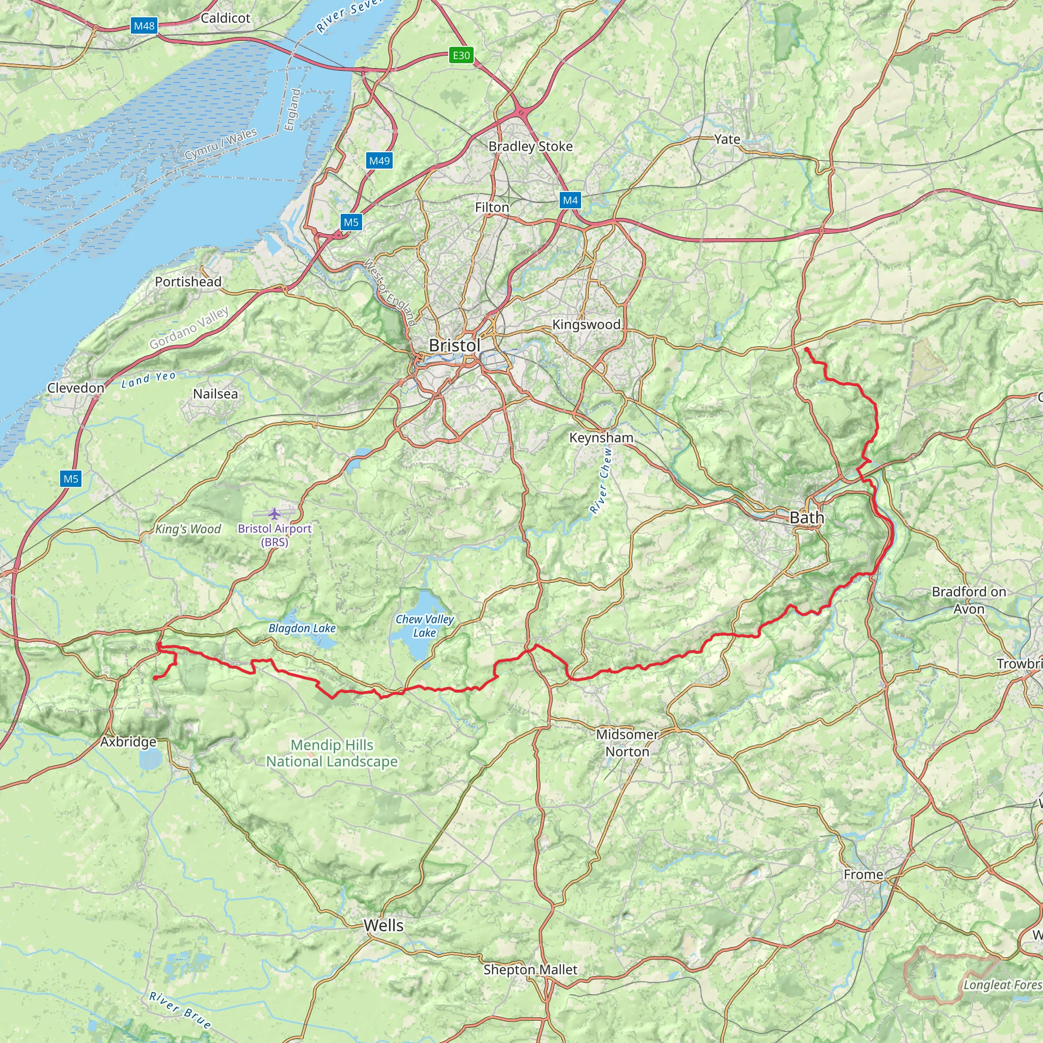 Limestone Link - Cotswolds to Mendips Hills mobile static map