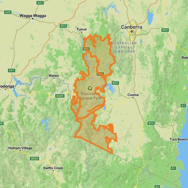 Kosciuszko National Park mobile static map