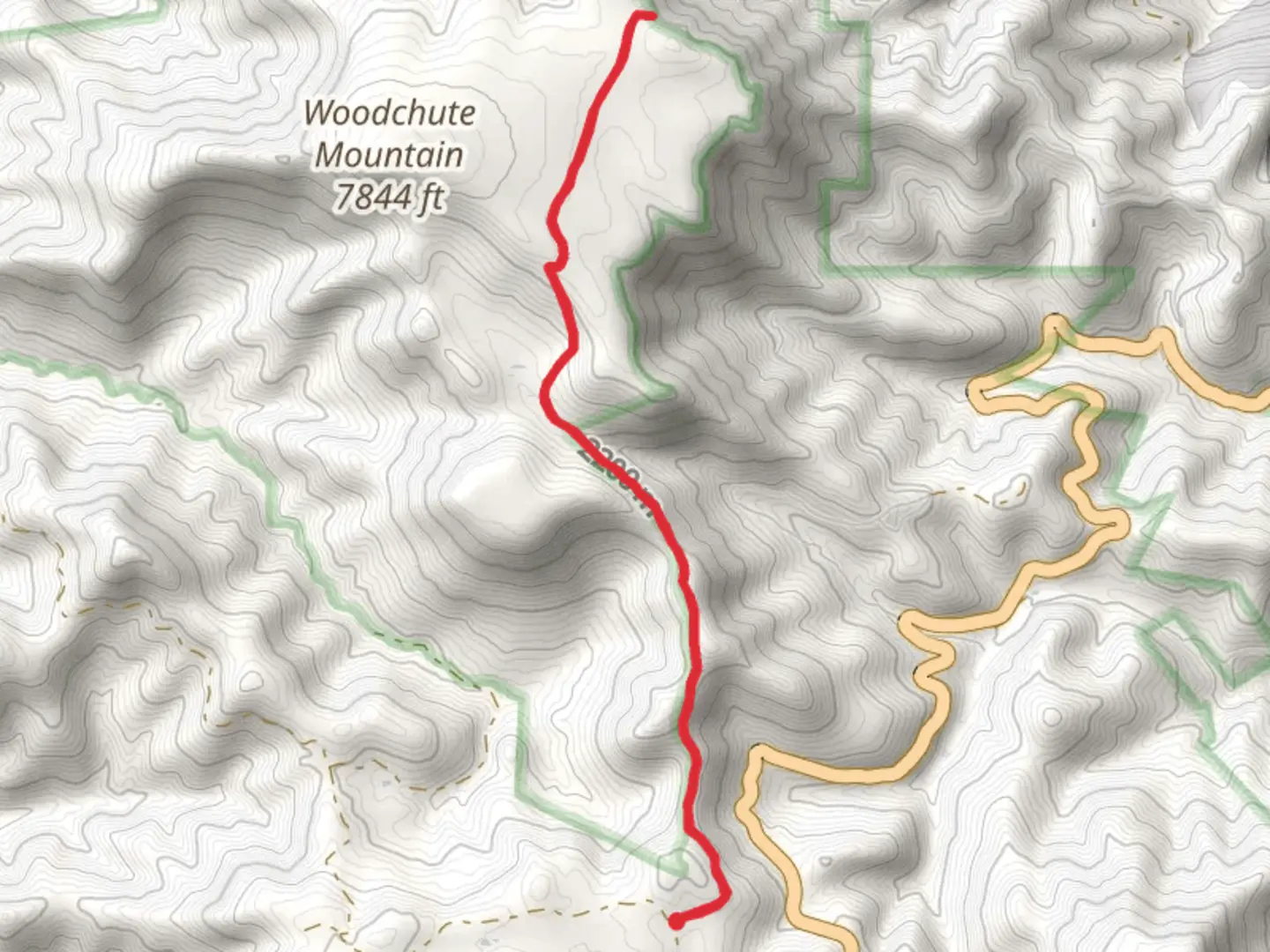 An image depicting the trail Woodchute Trail and its surrounding area.