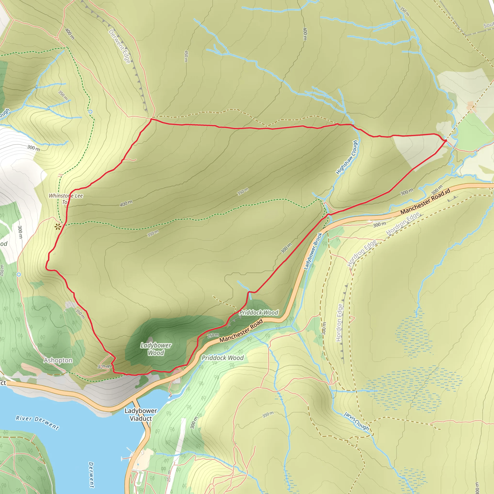 Whinstone Lee Tor Loop mobile static map
