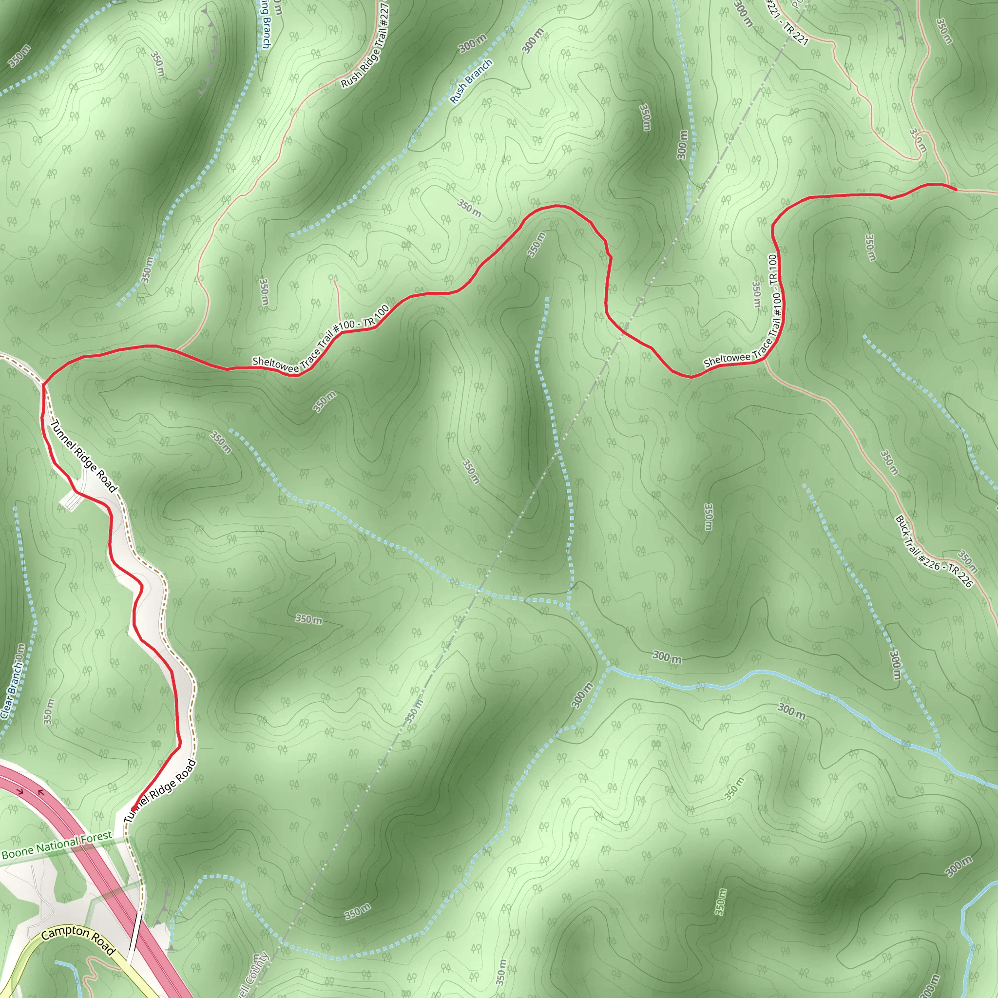 Sheltowee Trace Trail mobile static map