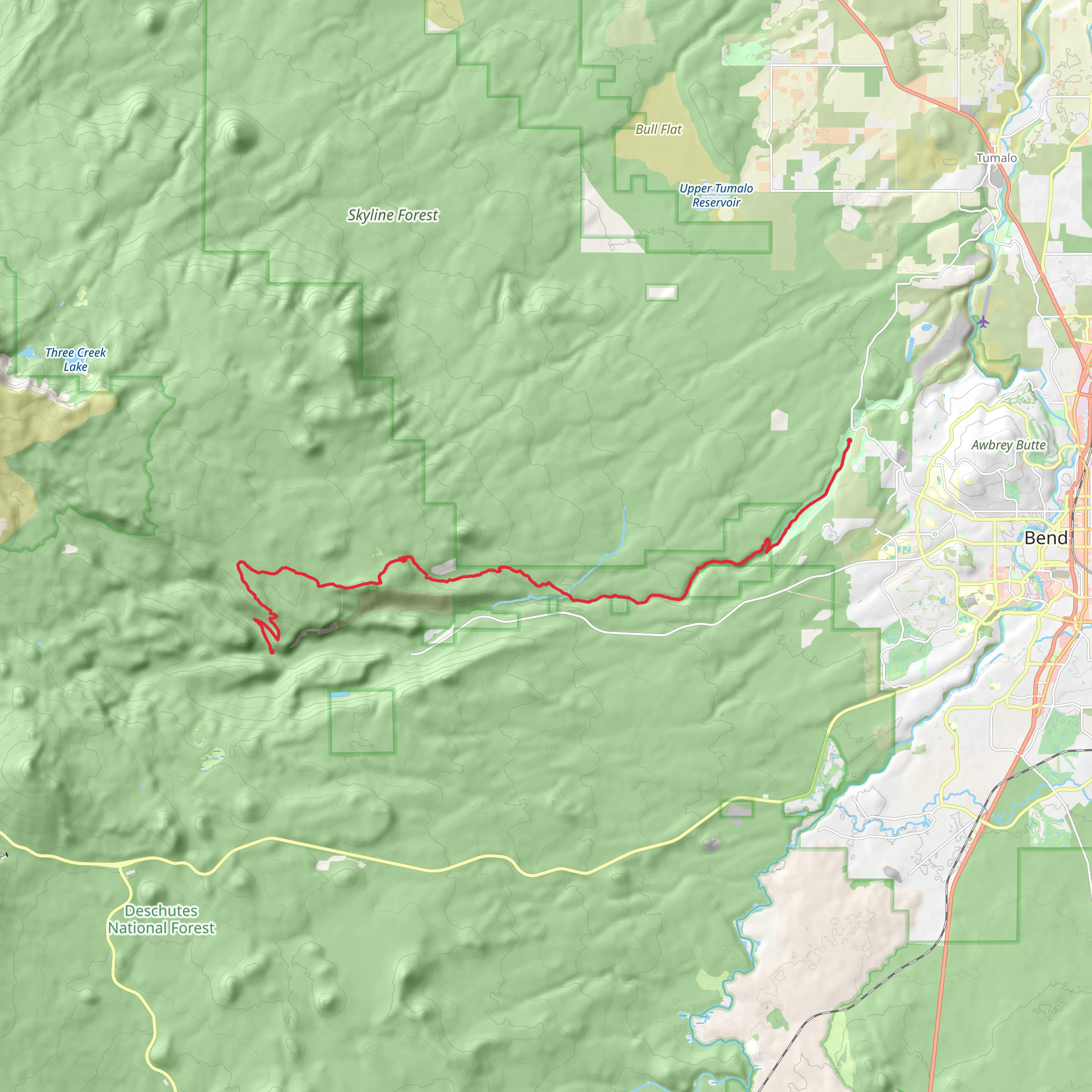Tumalo Creek Trail and Fremont Meadow mobile static map