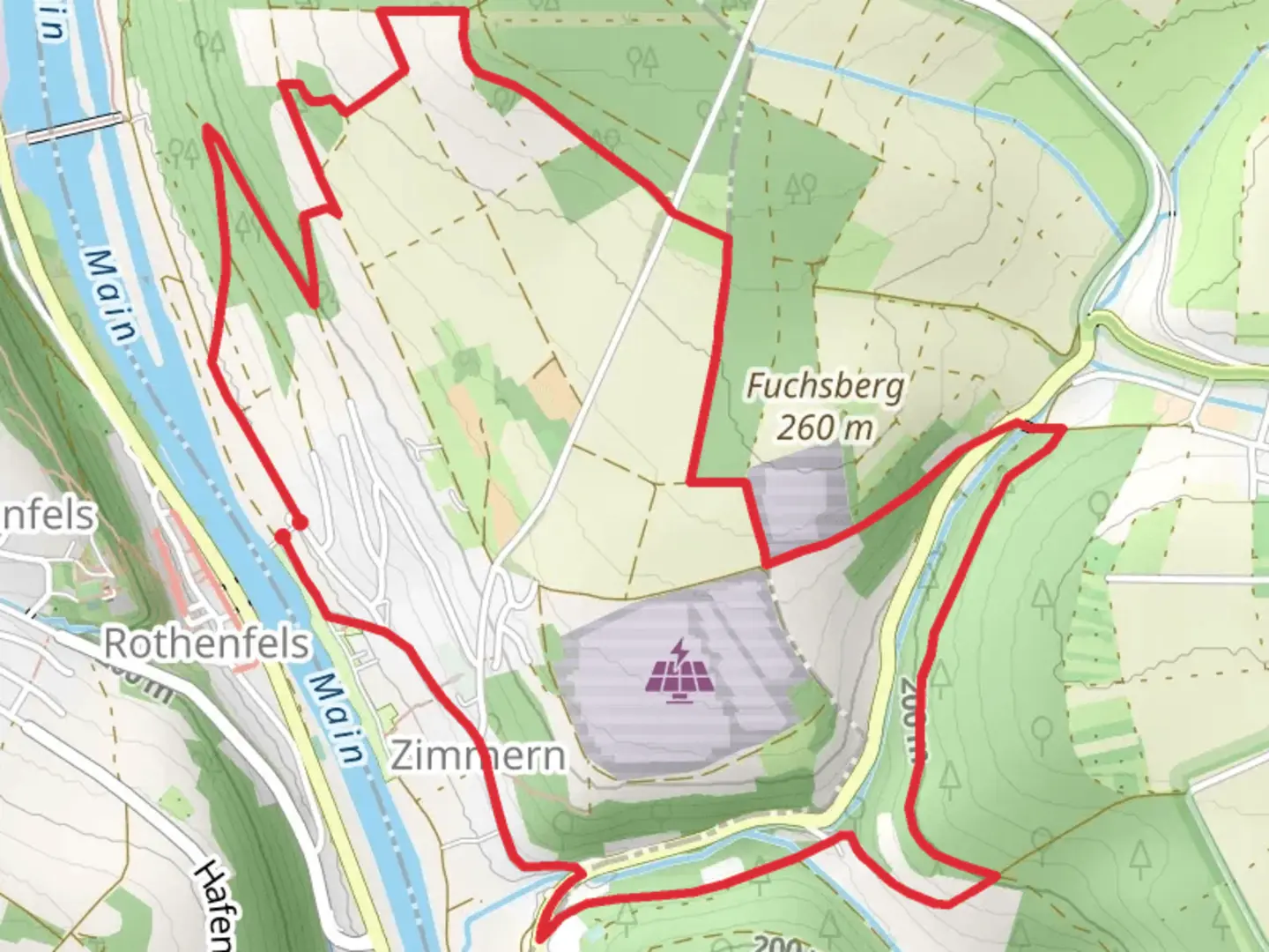 An image depicting the trail Kulturweg Marktheidenfeld and its surrounding area.