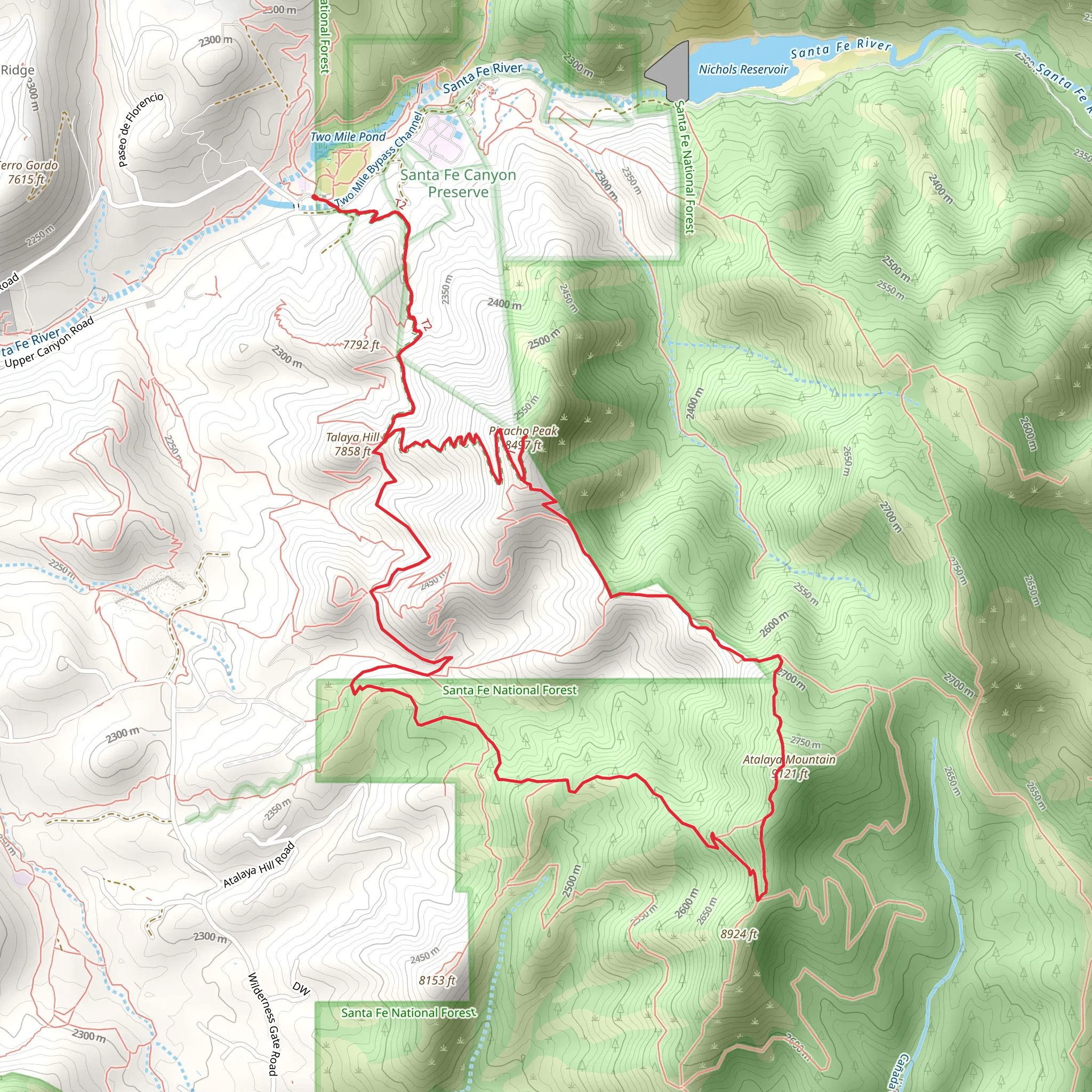 Picacho Peak and Atalaya Mountain Loop via Atalaya Trail mobile static map