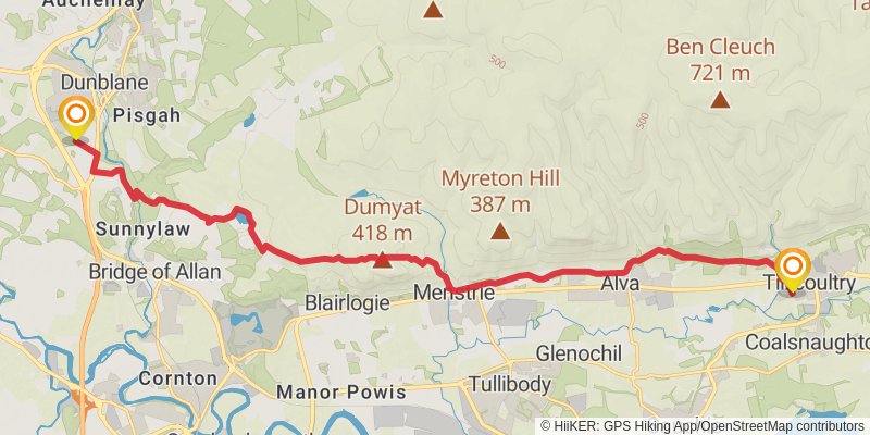 Mary Queen of Scots Way stage 5 Map