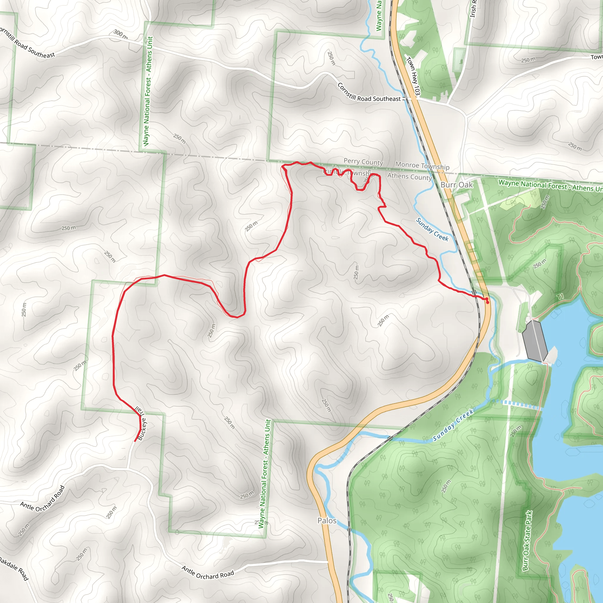Sunday Creek via Buckeye Trail mobile static map