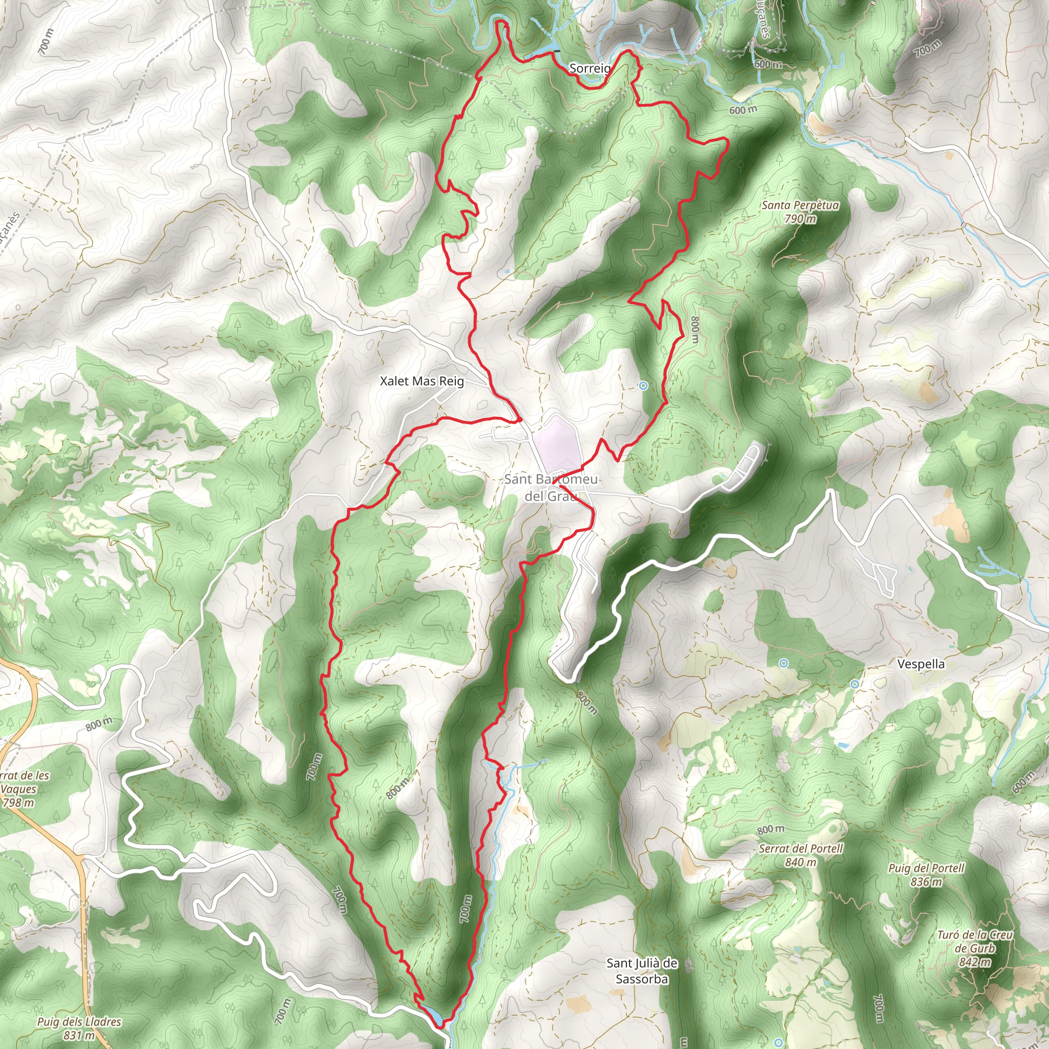 Per les Rieres de Sant Bartomeu del Grau PR C 223 mobile static map