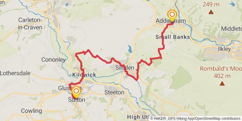 Ramsbottom to Skiptom Walk stage 6 Map
