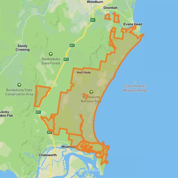 Bundjalung National Park mobile static map