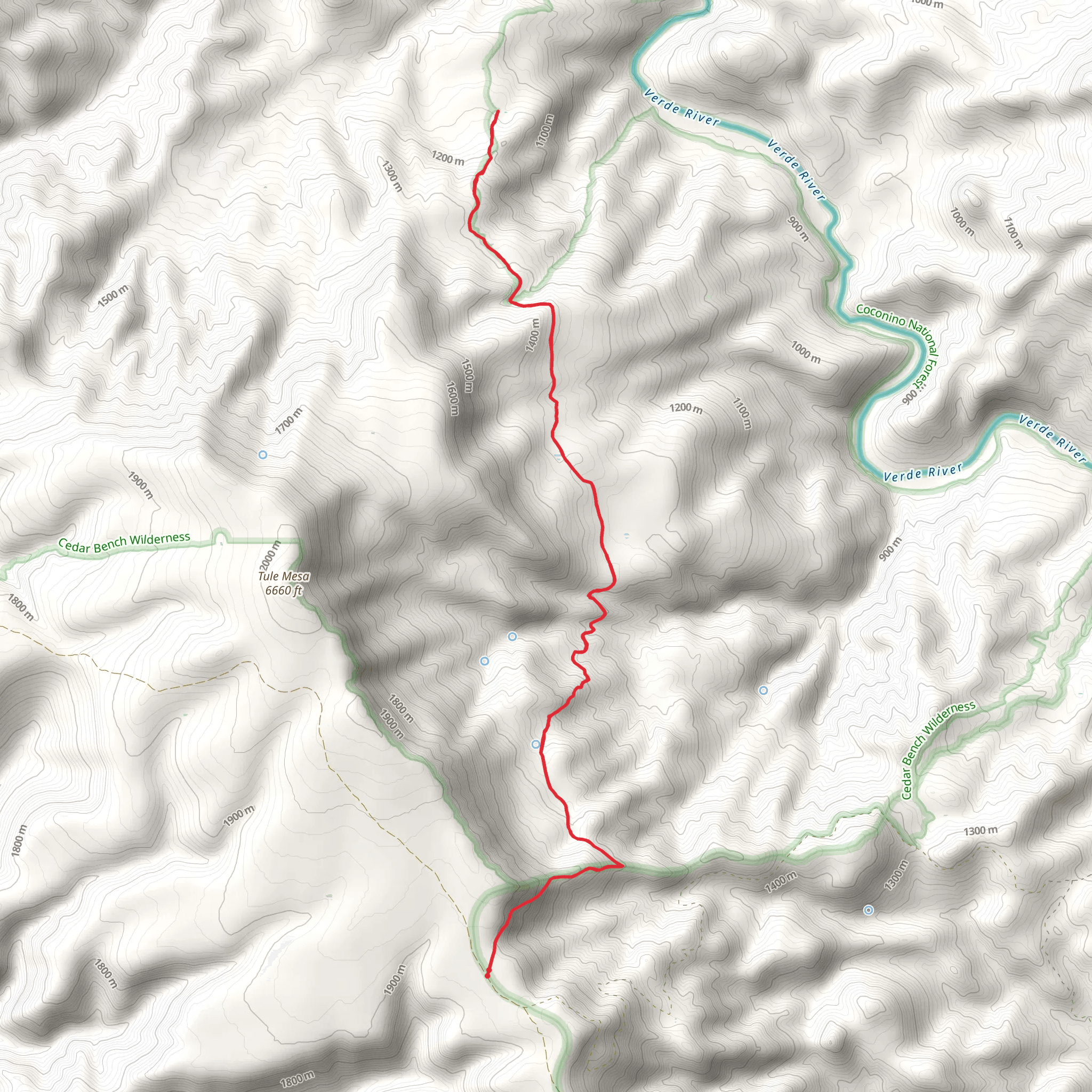 Cold Water Springs Trail mobile static map