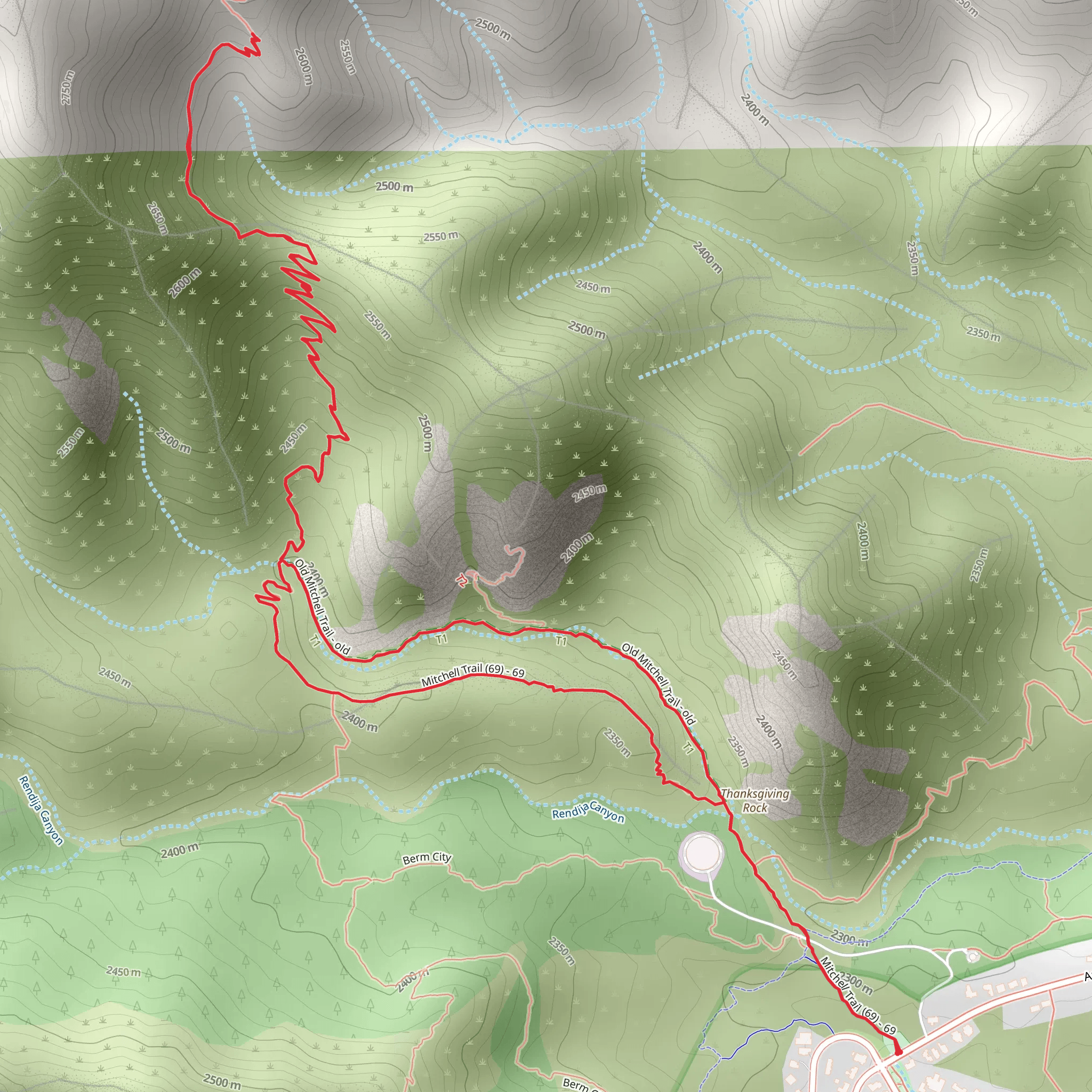 Mitchell Loop Trail mobile static map