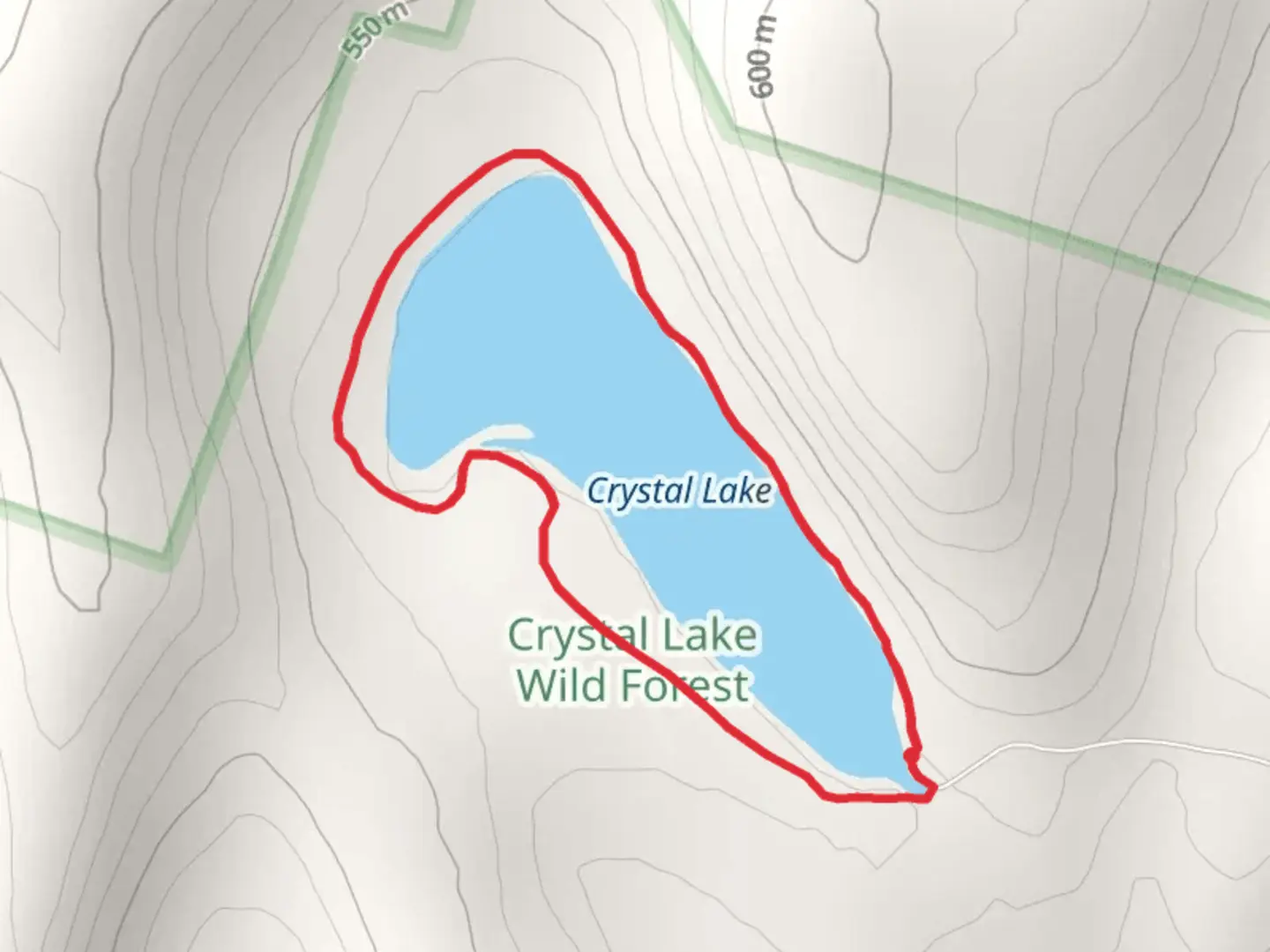 An image depicting the trail Crystal Lake Loop and its surrounding area.
