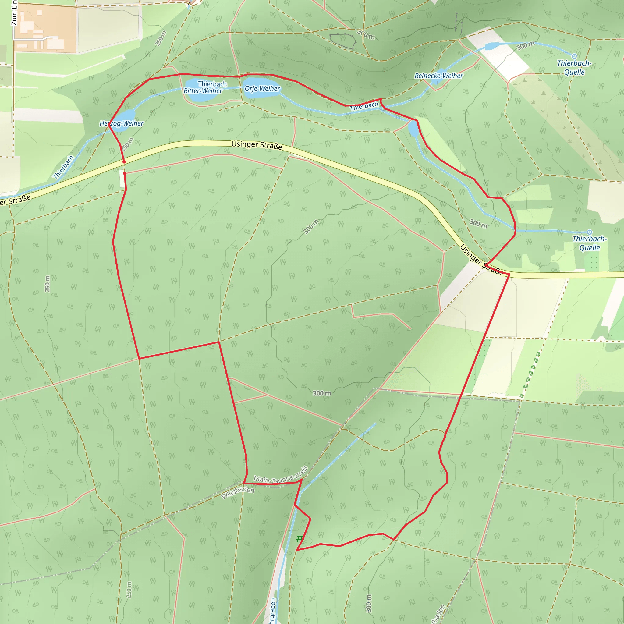Herzog-Weiher, Ritter-Weiher and Orje-Weiher Loop mobile static map