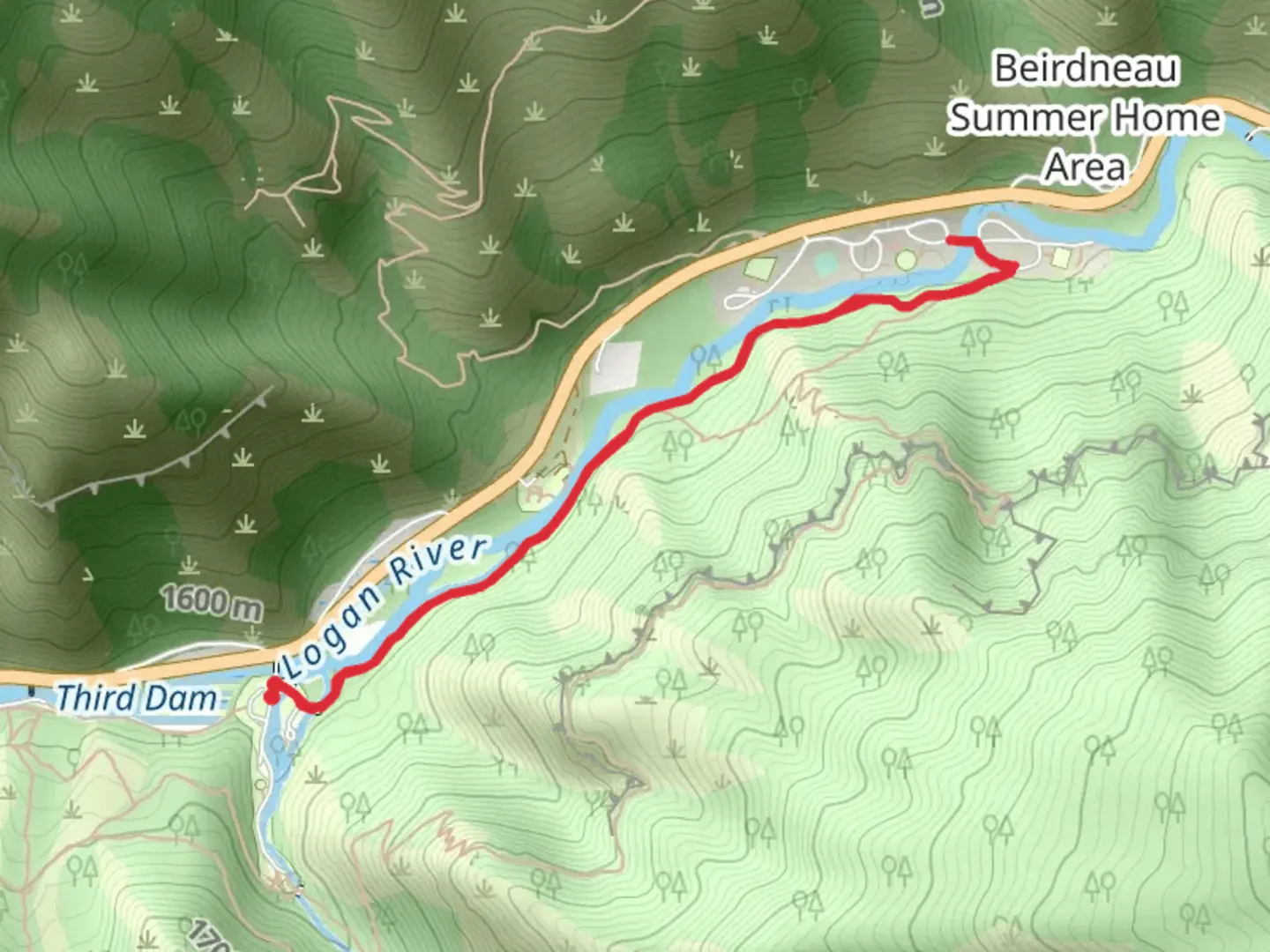 An image depicting the trail Riverside Nature Trail and its surrounding area.