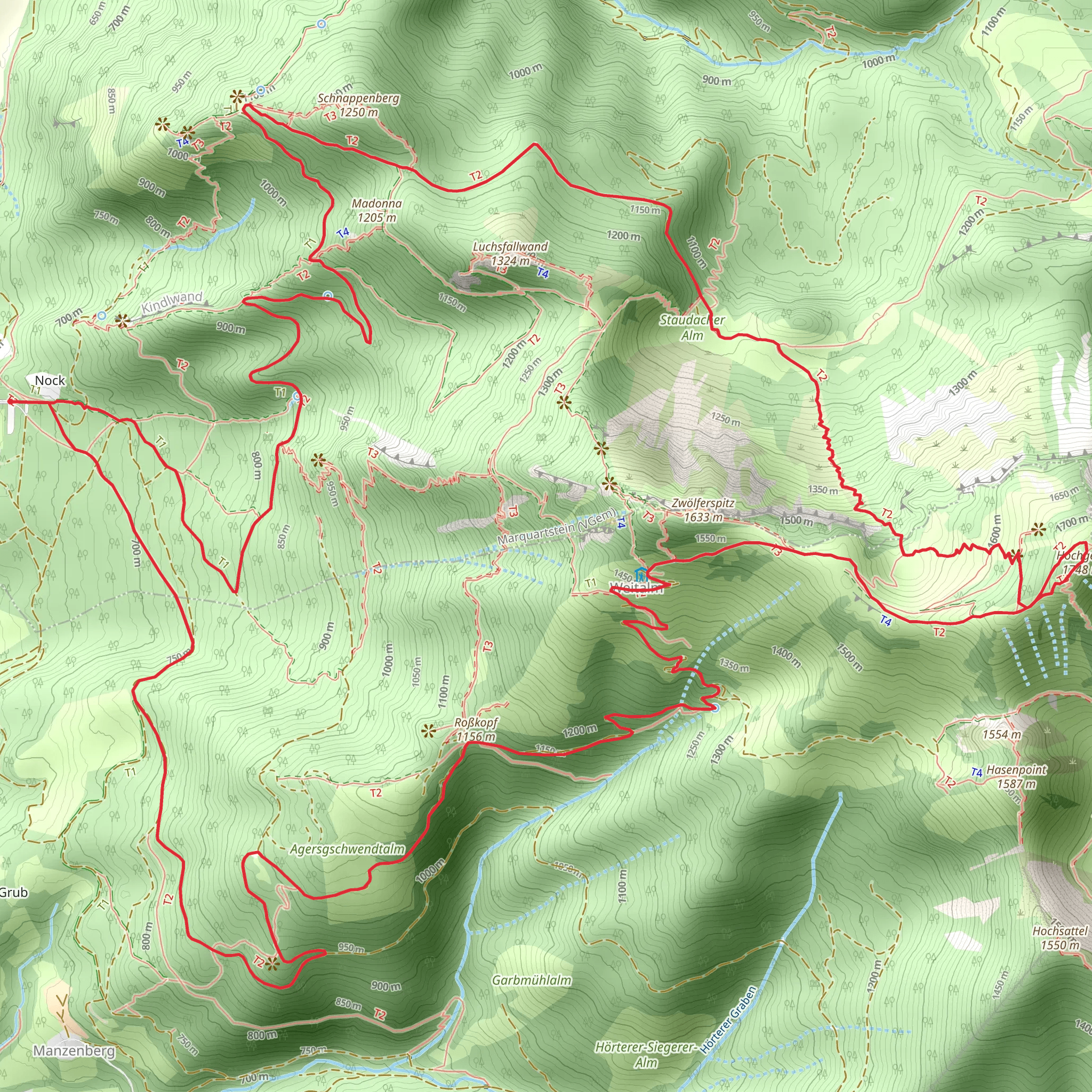 Robkopf to Weitalm and Hochgern Loop mobile static map
