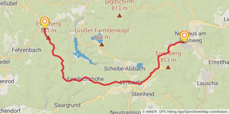 Rennsteig stage 6 Map