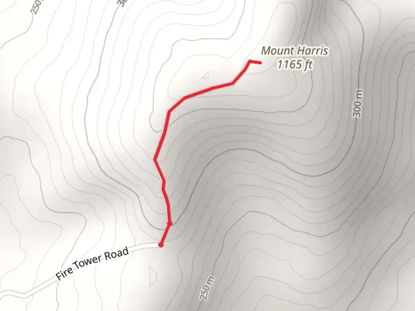 An image depicting the trail Mount Harris Lookout Tower and its surrounding area.