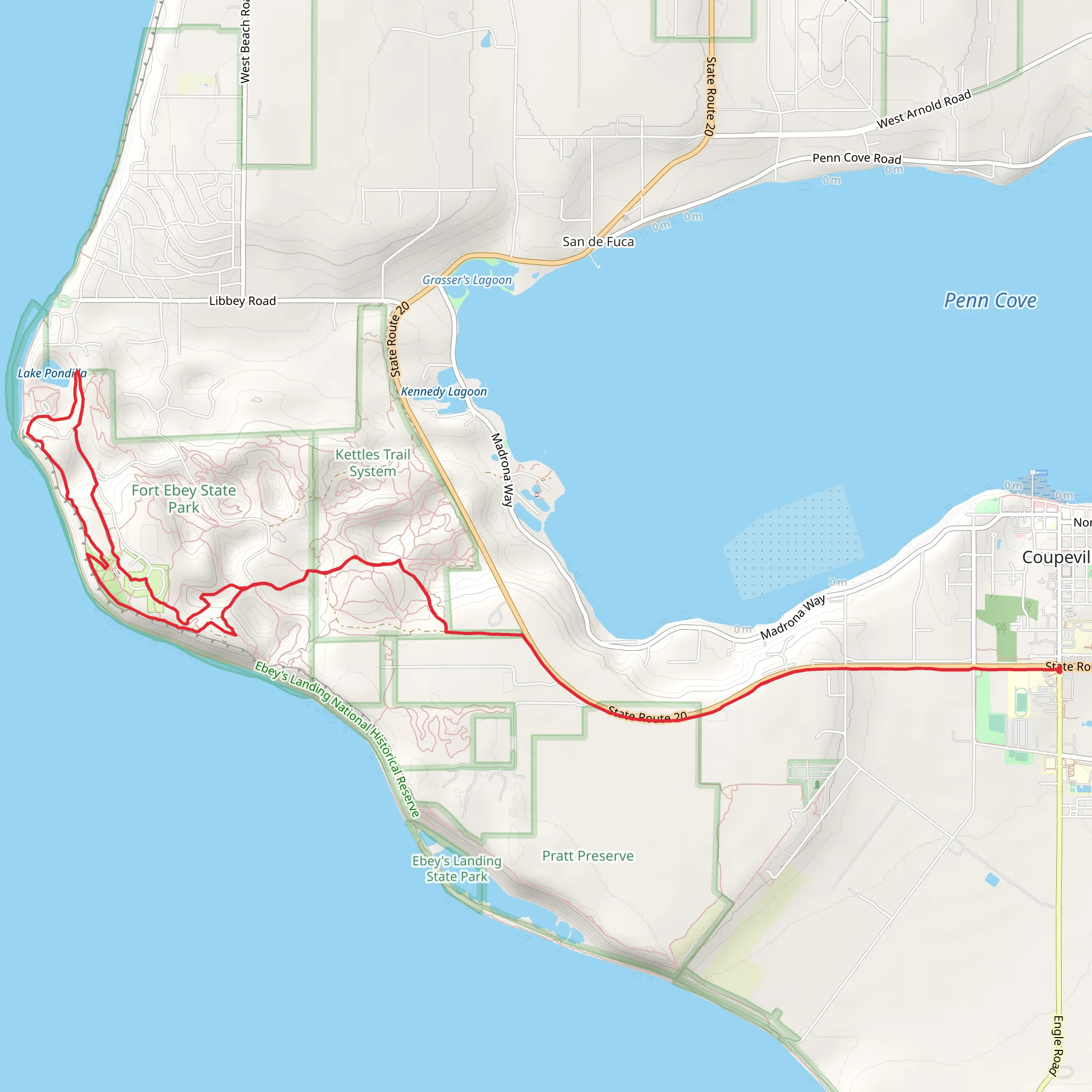 Kettle's Trail and Bluff's Trail mobile static map