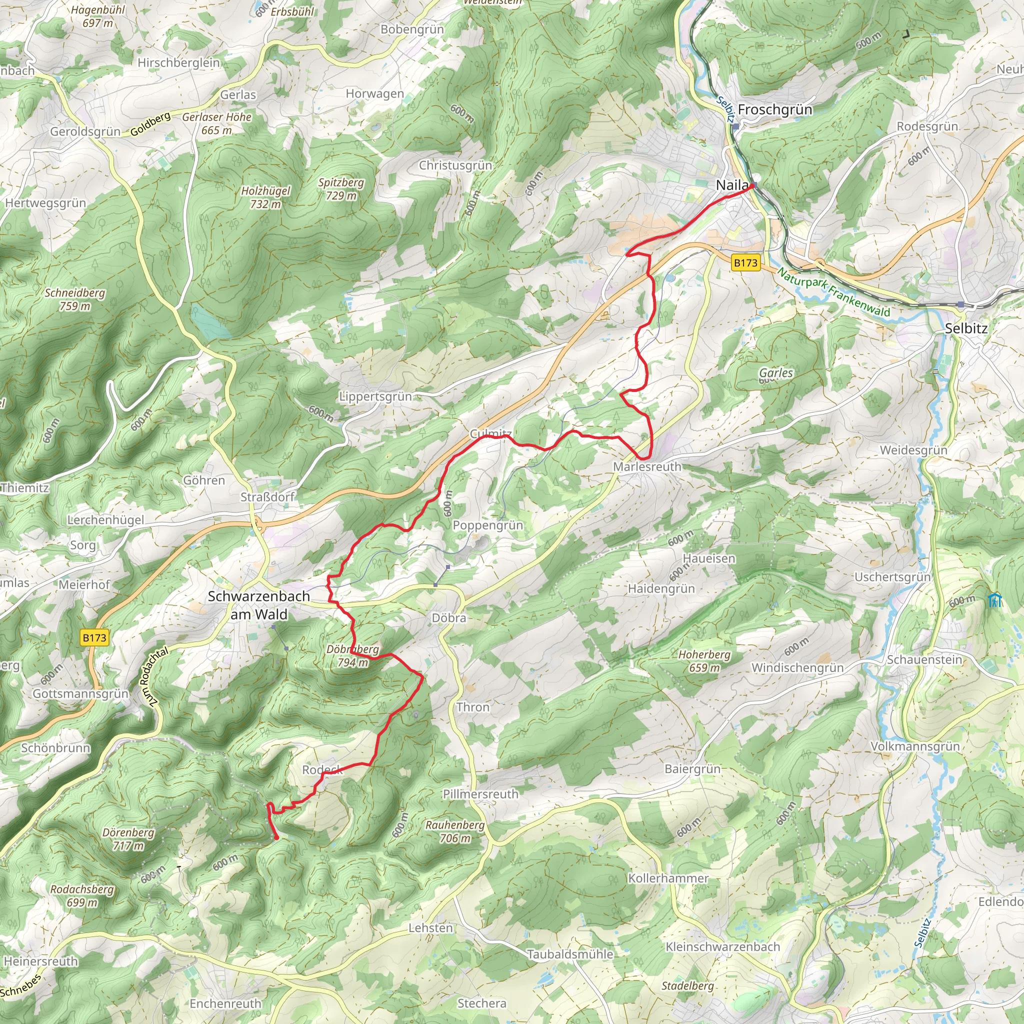 Naila to Rodeck Walk mobile static map