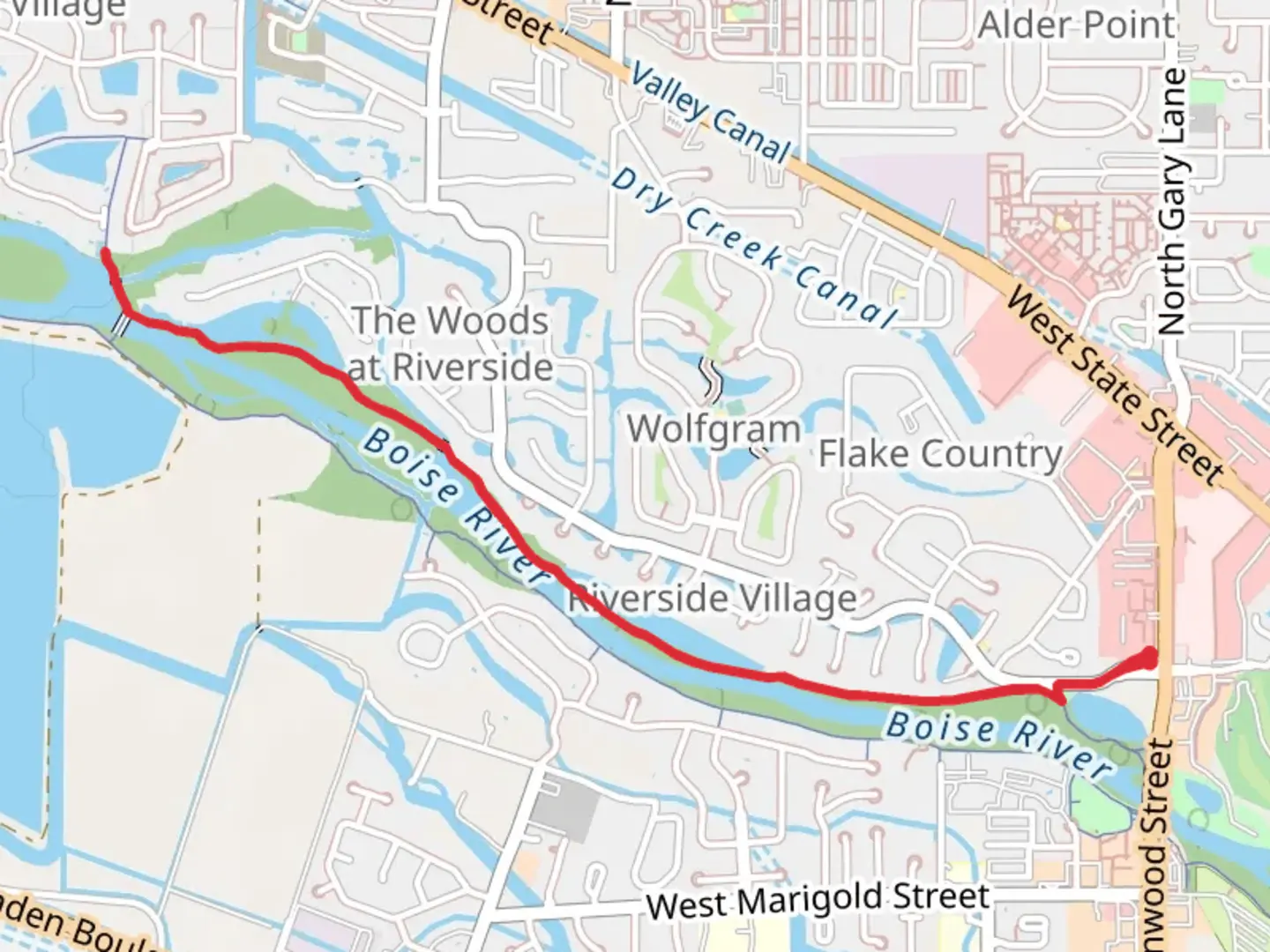 An image depicting the trail Boise River Walkalong and its surrounding area.