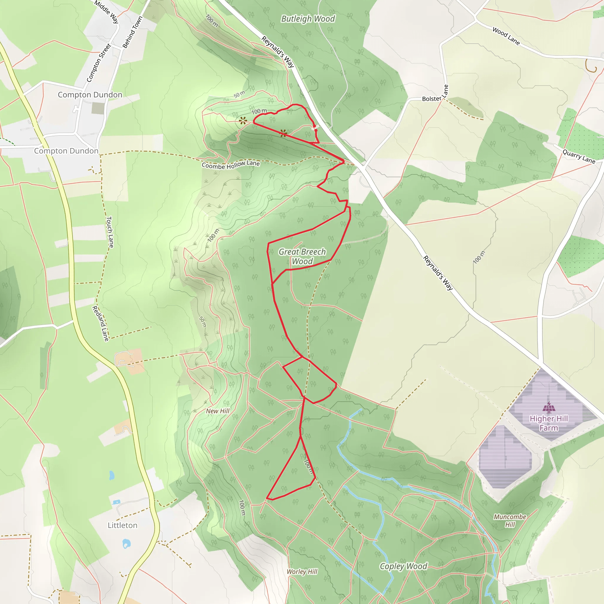 Great Breech Wood Loop mobile static map