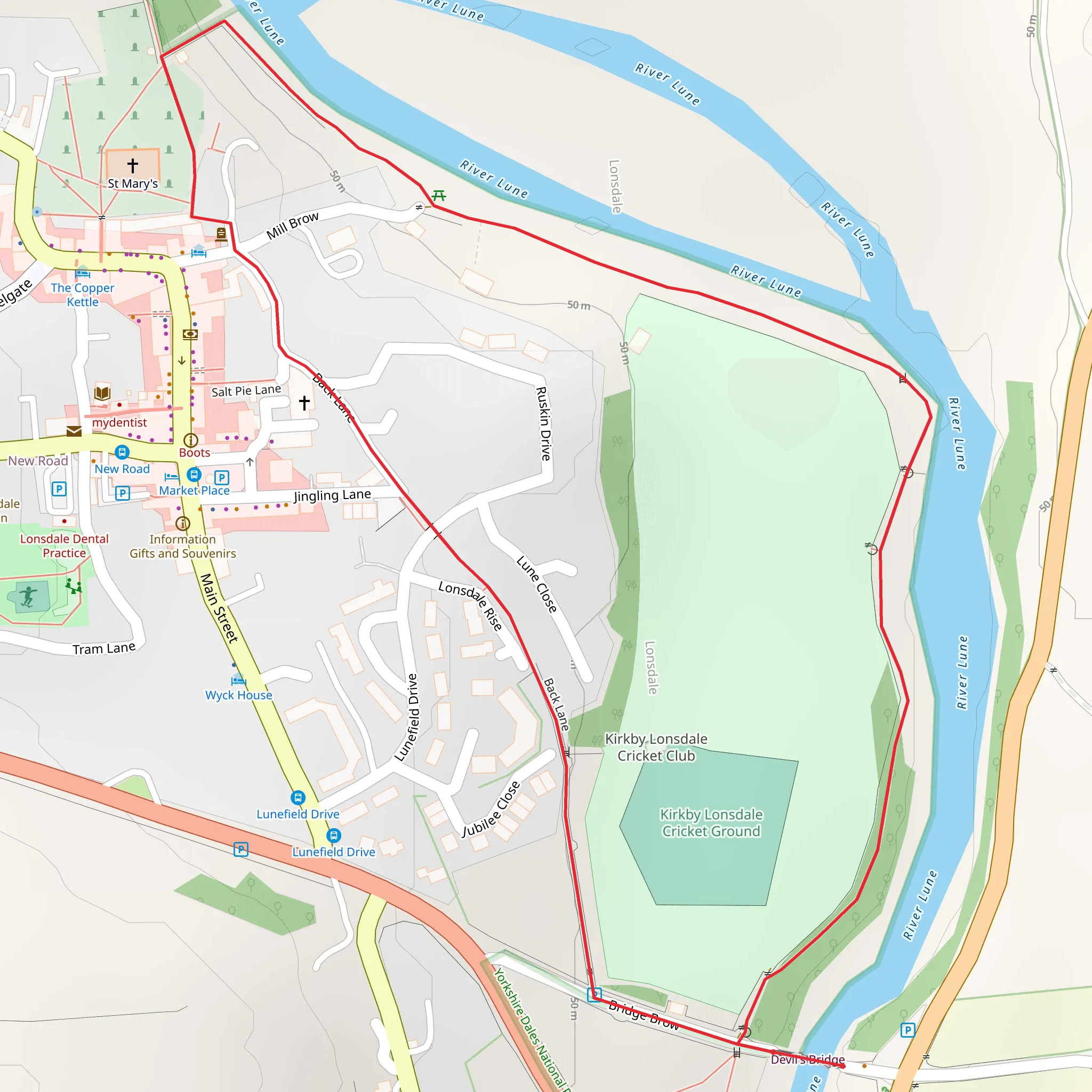 Devil's Bridge Wander Walk mobile static map