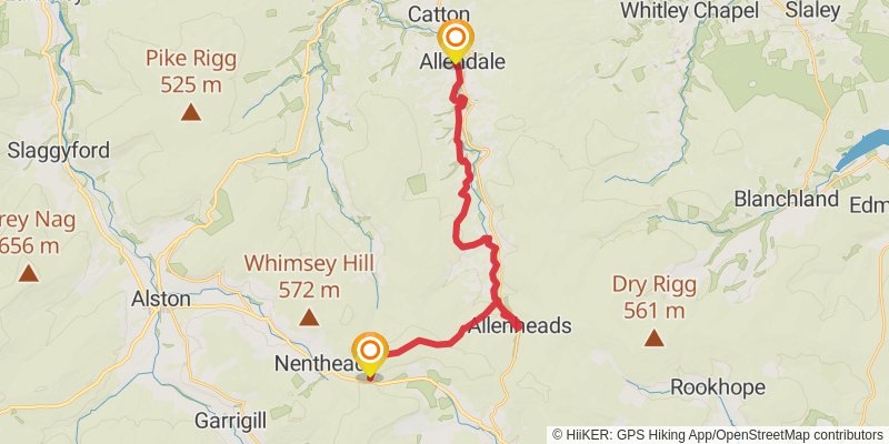 Carlisle to Cat and Fiddle Walk stage 18 Map