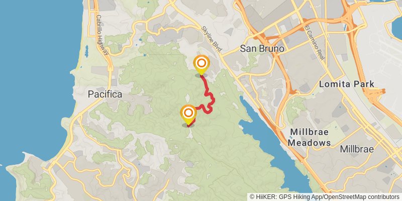 Bay Area Ridge Trail spur 7 Map