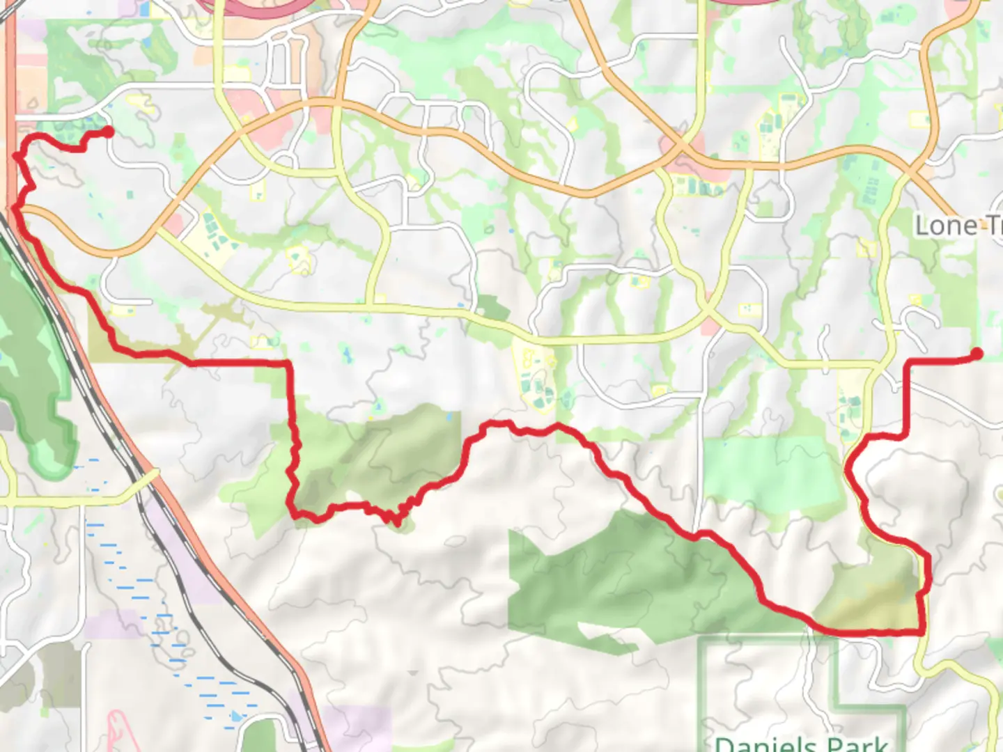 An image depicting the trail Highlands Point via East and West Regional Trail and its surrounding area.