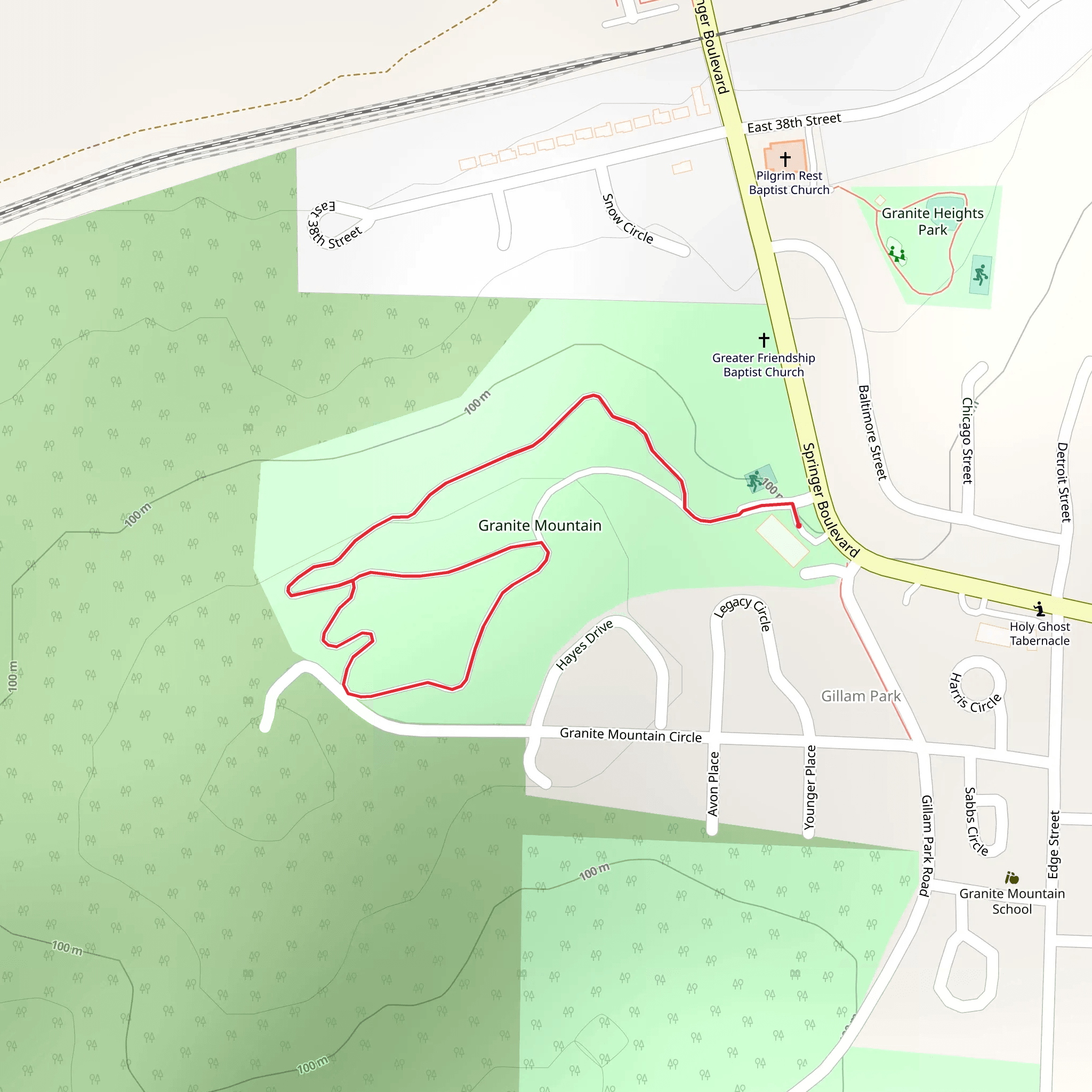 Granite Mountain mobile static map