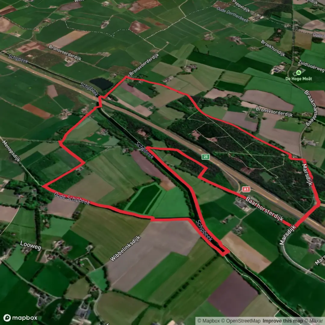 An image depicting the trail Schoolderbrug and Veld Loop and its surrounding area.