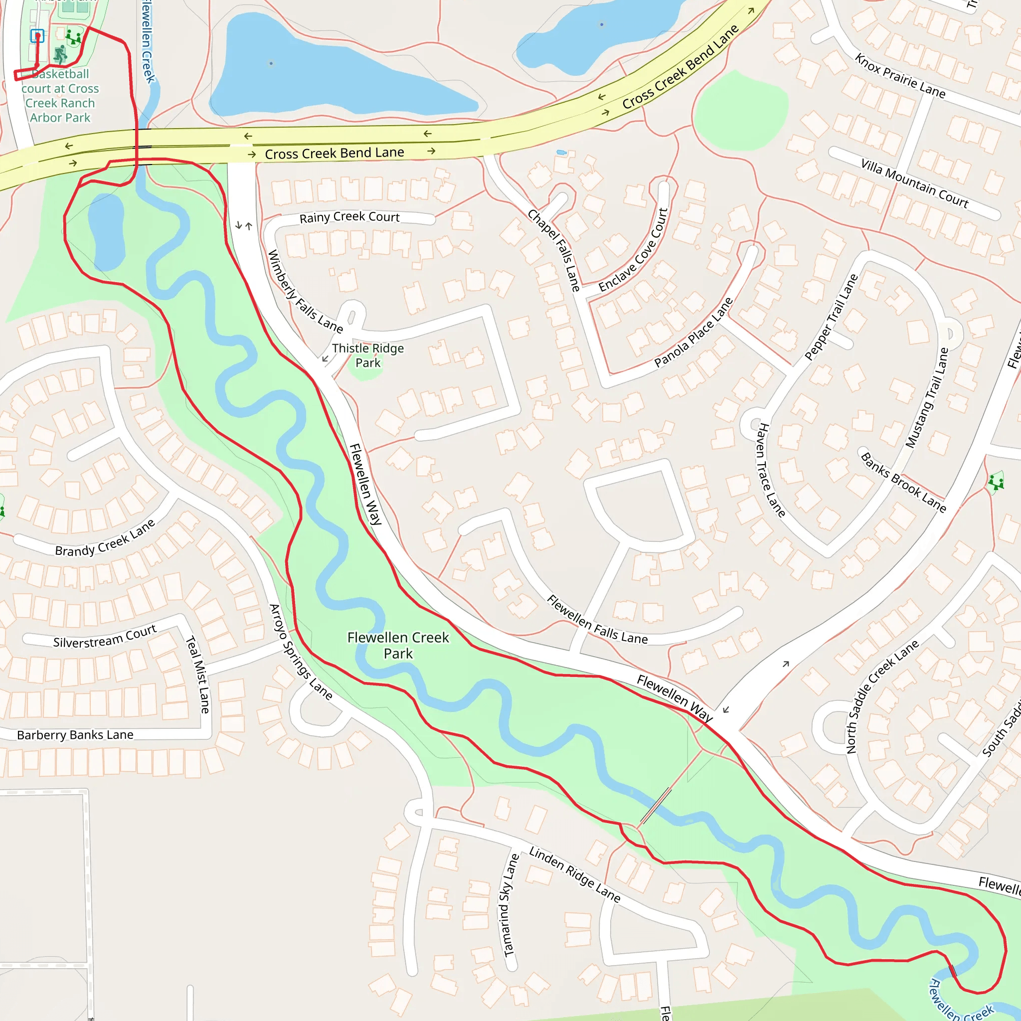 Flewellen Creek Park Loop mobile static map