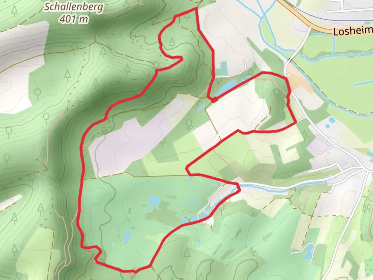 An image depicting the trail Kleiner Luckner Loop and its surrounding area.