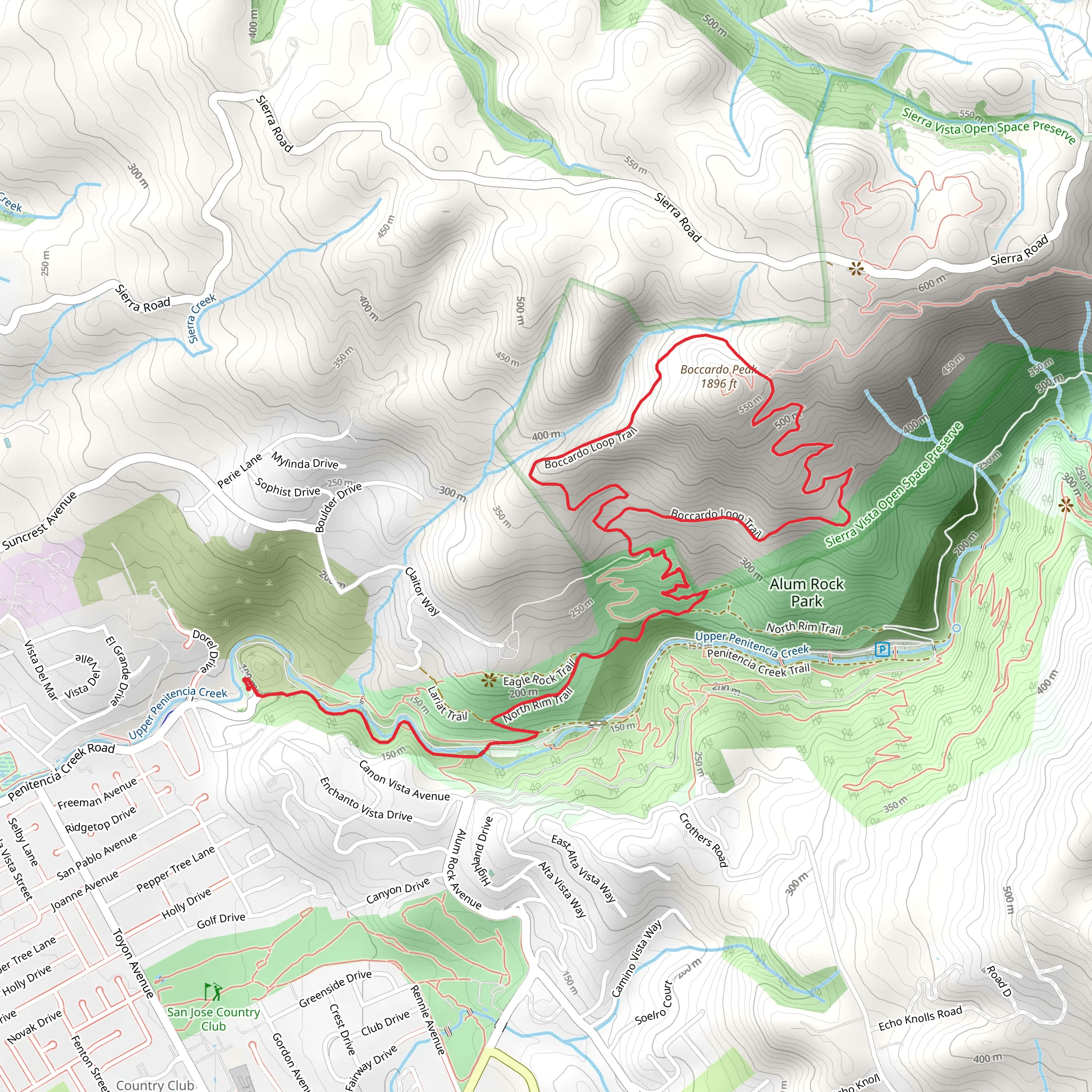 Penitencia Creek, North Rim and Boccardo Loop Trail mobile static map