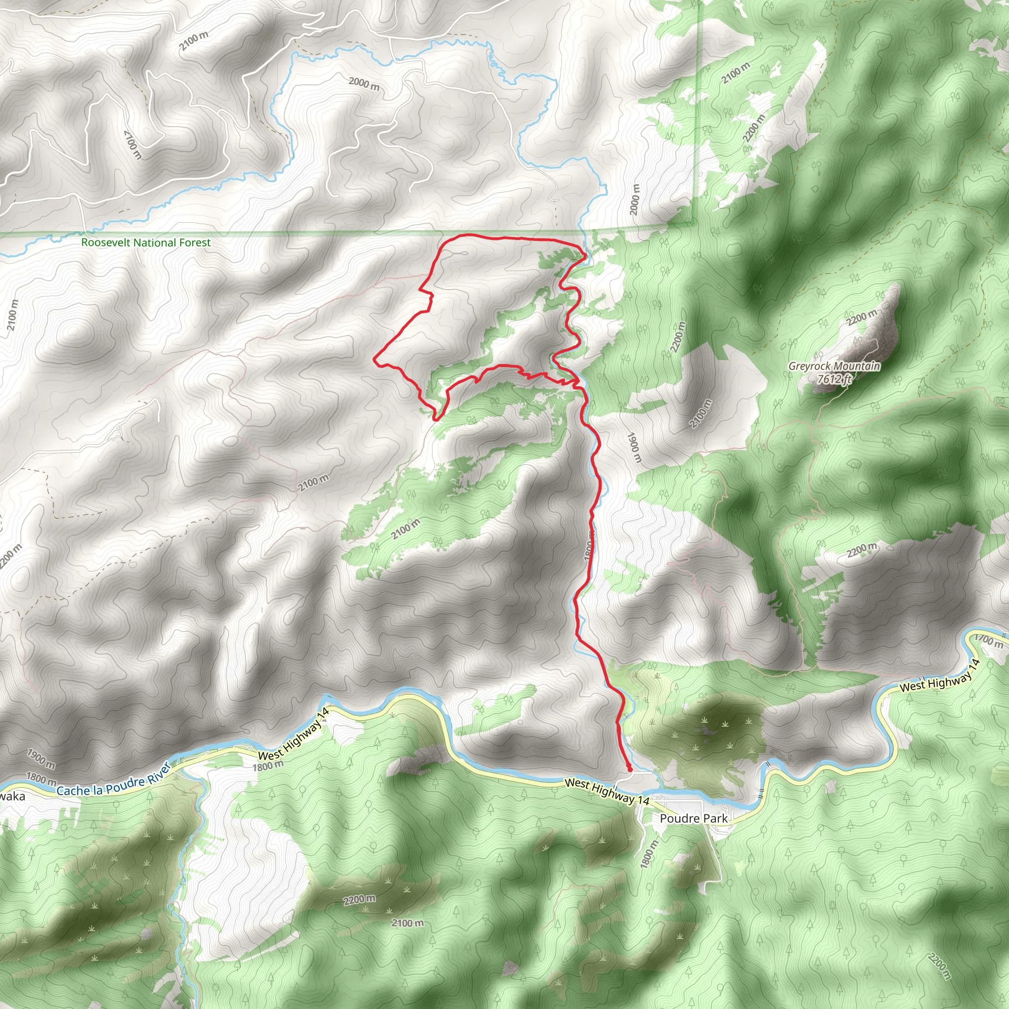 Hewlett Gulch Trail Loop mobile static map