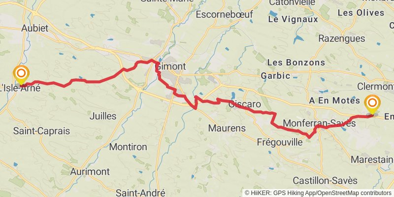 Camino Menton-Candanchu via Arles stage 49 Map