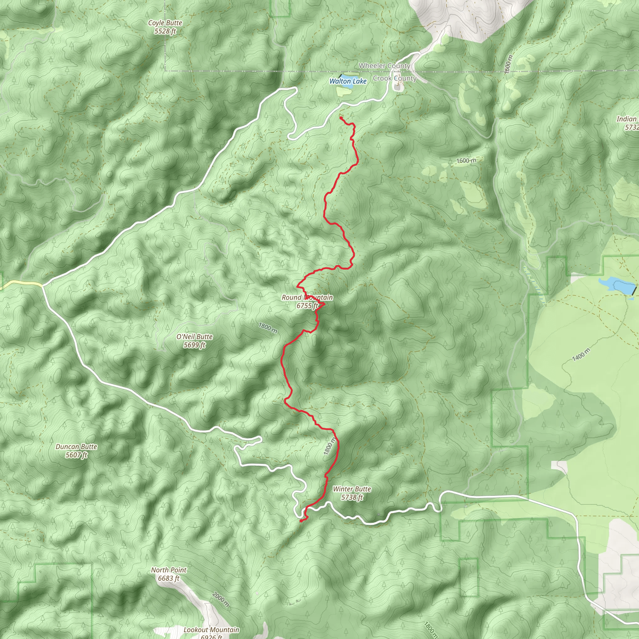 Round Mountain Trail mobile static map