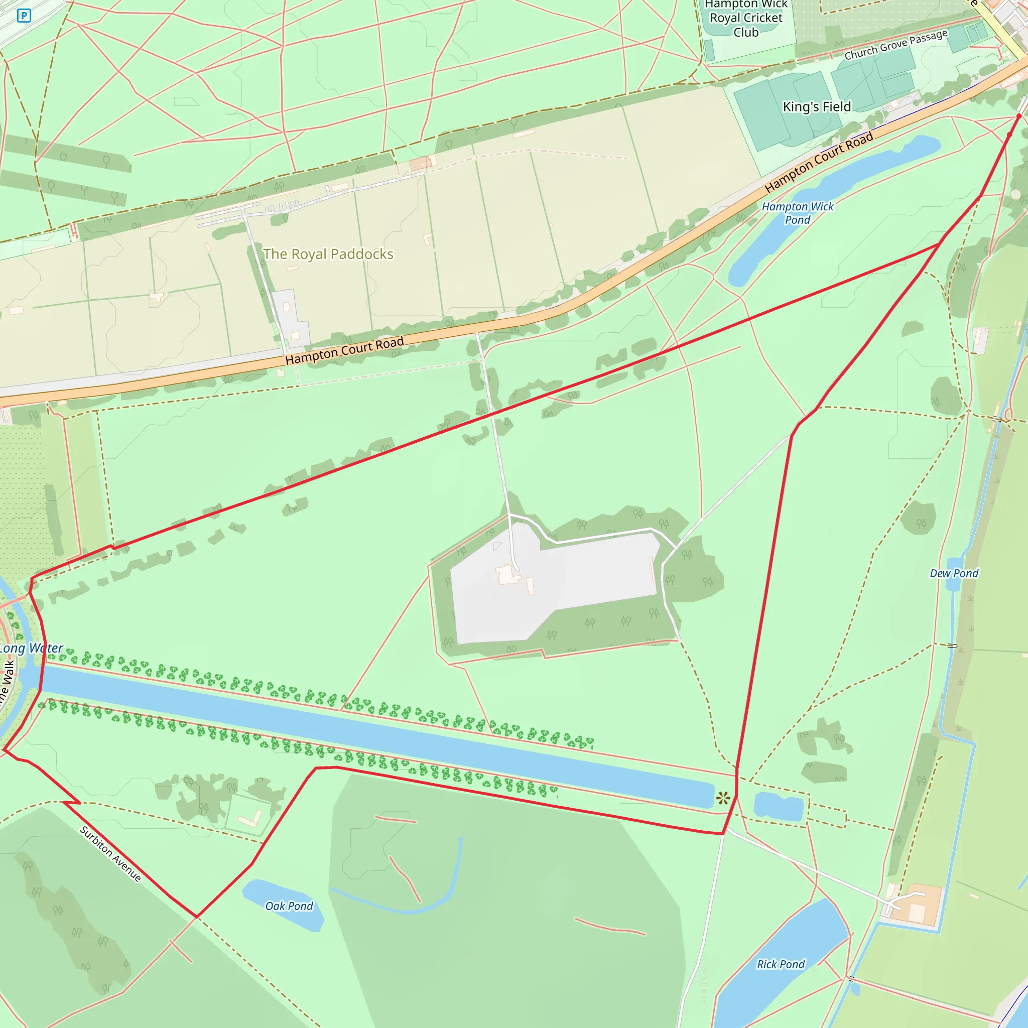 Hampton Court Park mobile static map