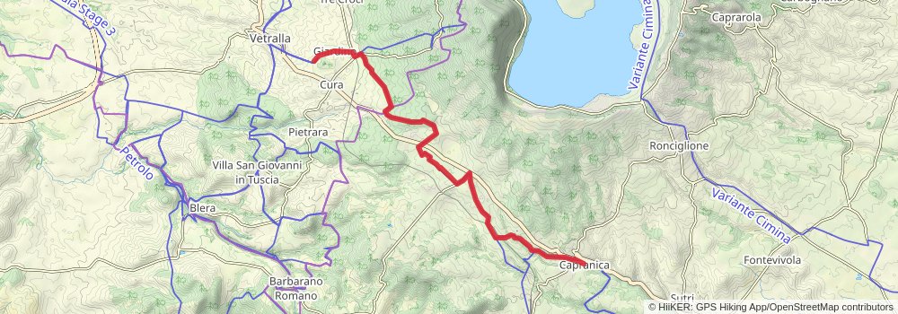 Via Francigena stage 114 Map