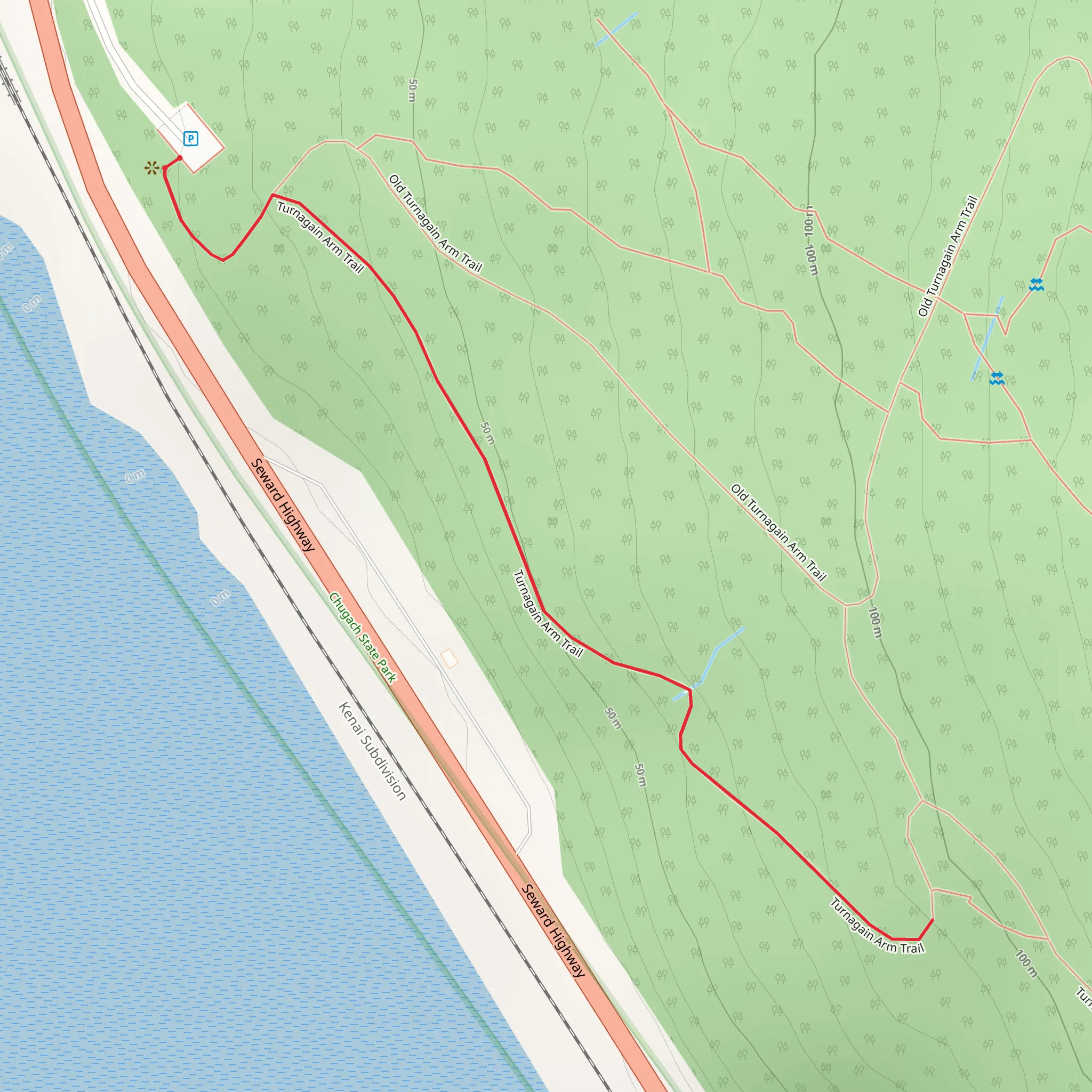 Turnagain Arm Trail - Short mobile static map