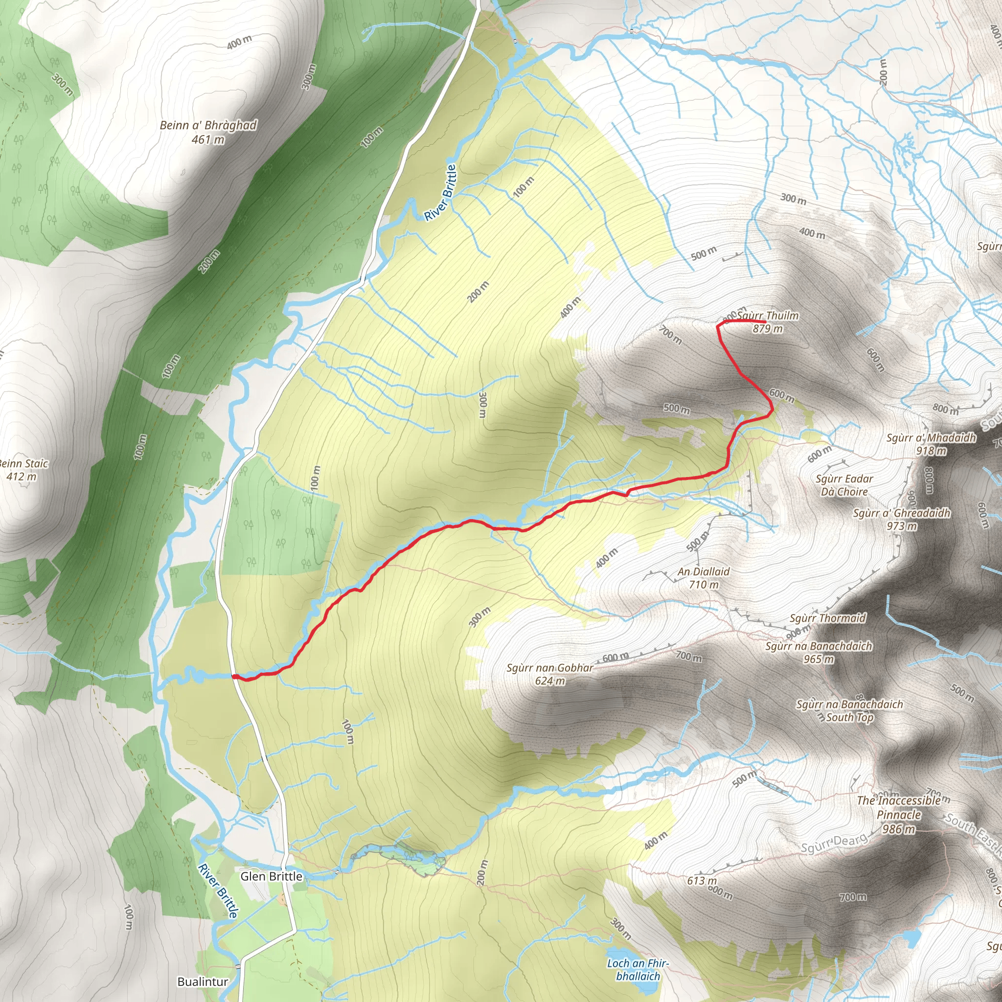 Sgurr Thuilm Walk from Glen Brittle mobile static map