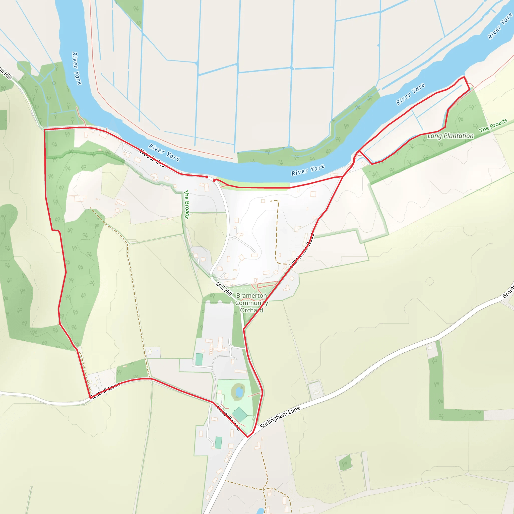 Bramerton Riverside Long Walk mobile static map